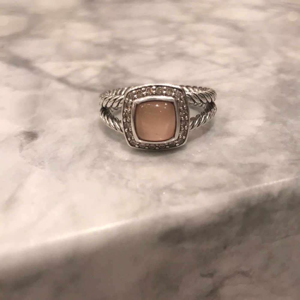 David Yurman Petite Albion ring in Rose Quartz 7.5
